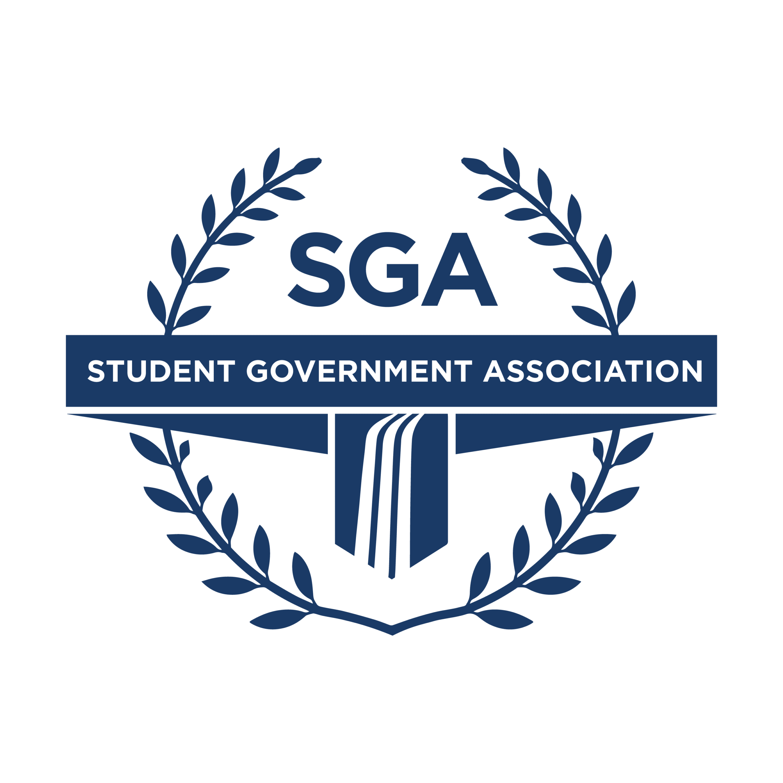  the logo for student government with two leaves on the sides