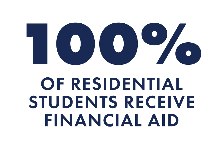 100% of Residential Students Receive Financial Aid