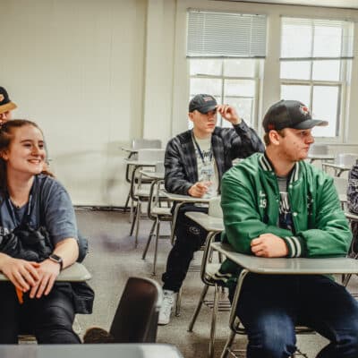 Toccoa Falls College Students sit in a classroom