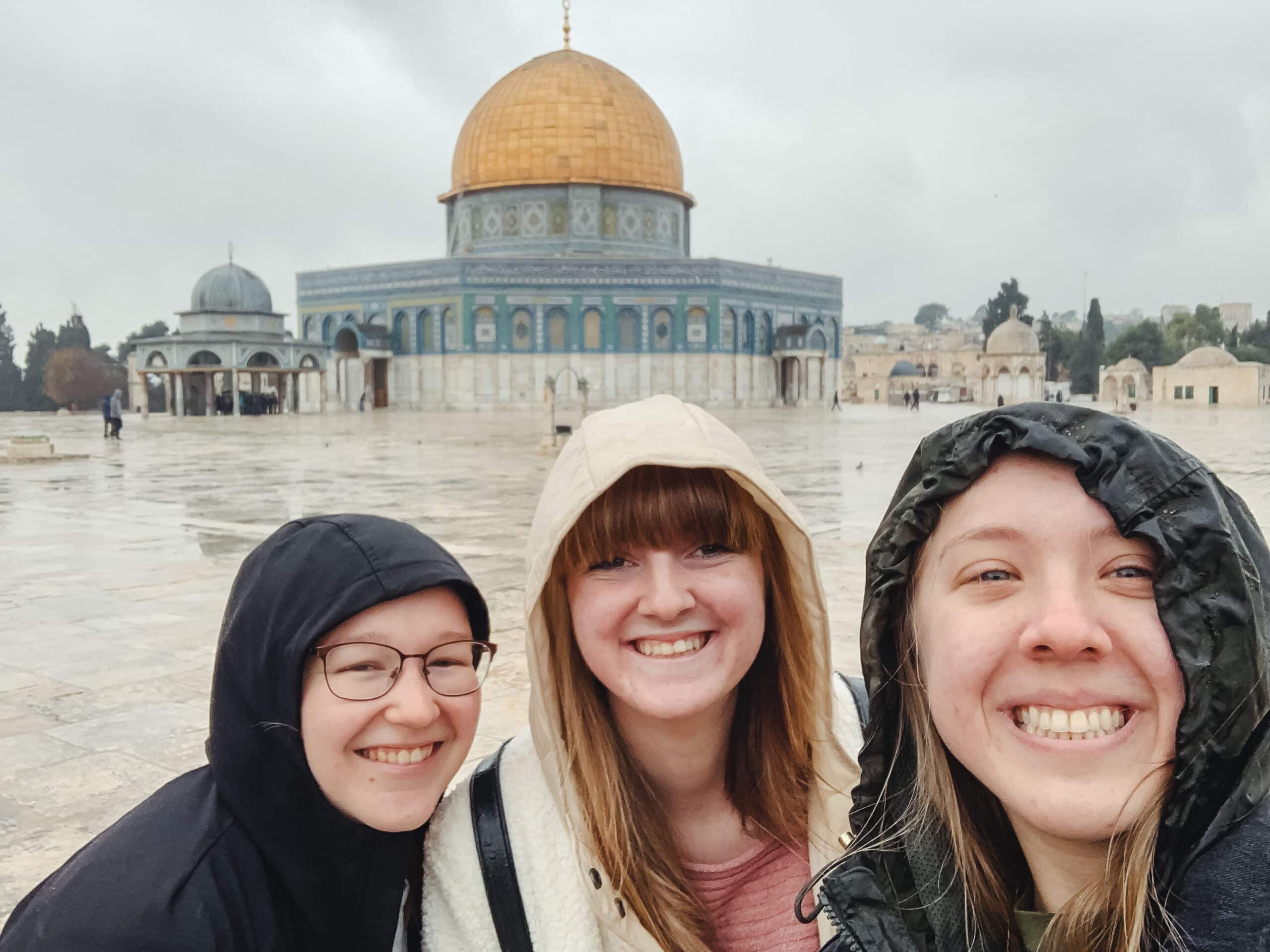 hope, me, and darvi at the dome of the rock