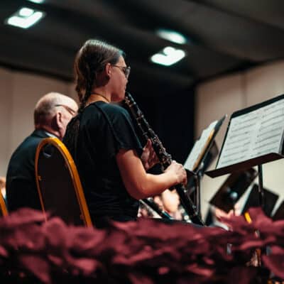 Music major participating in Christmas concert