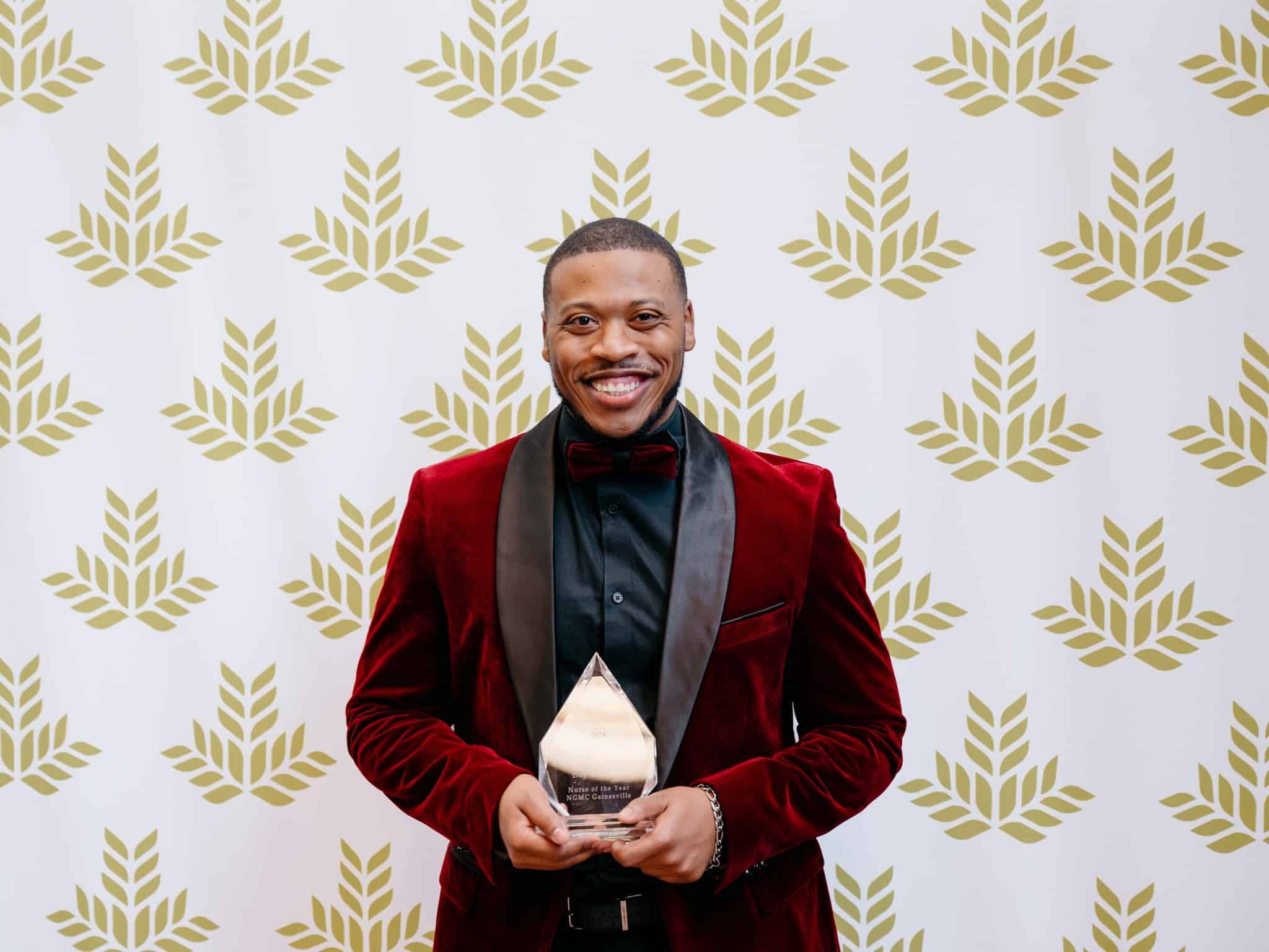 Man with award